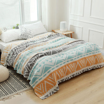 Homeheil Lightweight Colorblock Cotton Bed Blanket Quilt