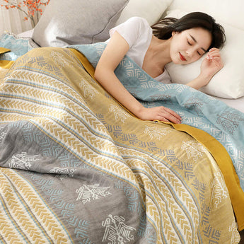 Homeheil Cotton Wheat Ear Print Reversible Quilt