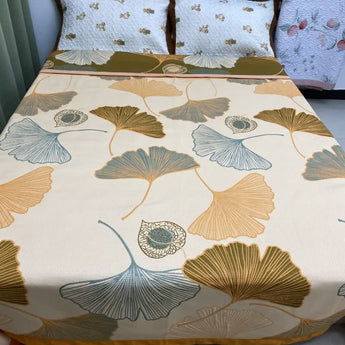 Ginkgo Leaf Fruit Cotton Reversible Quilt