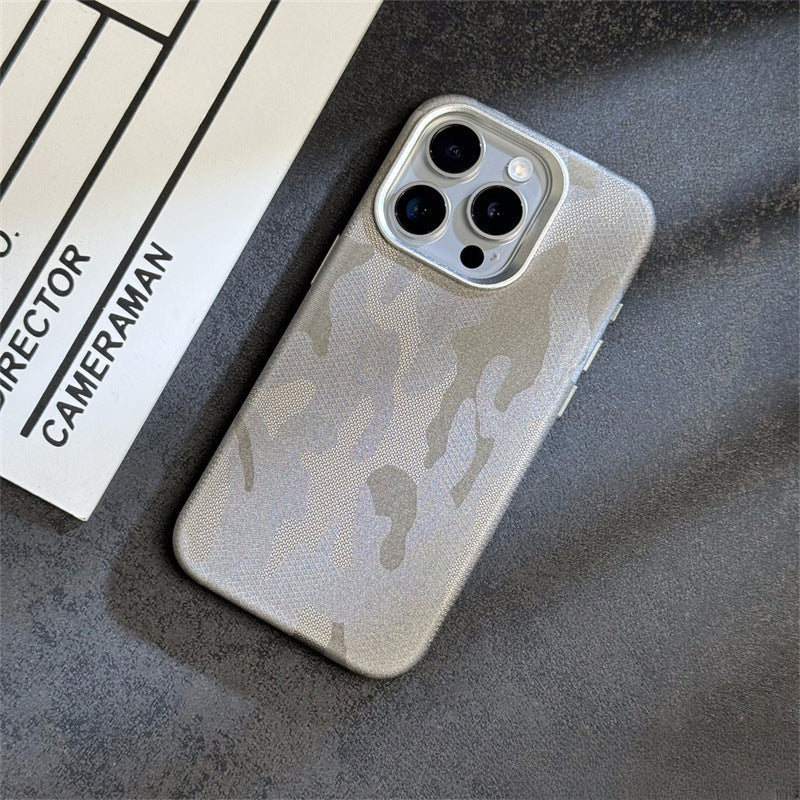 Simple Camouflage Leather iPhone Case With Magsafe