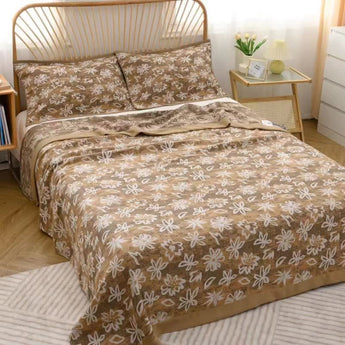 Cotton Gauze Vintage Floral Comfy Quilt