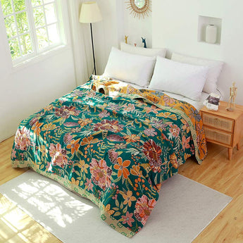 Homeheil Luxuriant Flower Cotton Reversible Soft Quilt