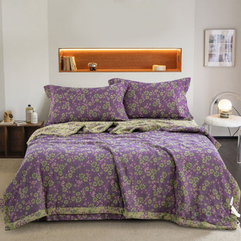 Luxurious Floral Breathable Cotton Gauze Quilt