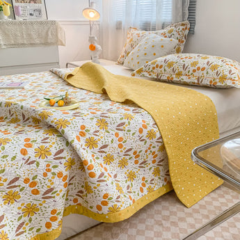 Blooming Flower Pure Cotton Lightweight Coverlet