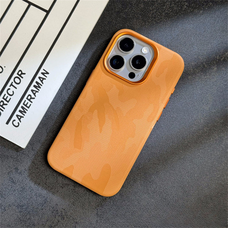 Simple Camouflage Leather iPhone Case With Magsafe