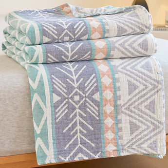 Geometric Pattern Cotton Gauze Summer Quilt