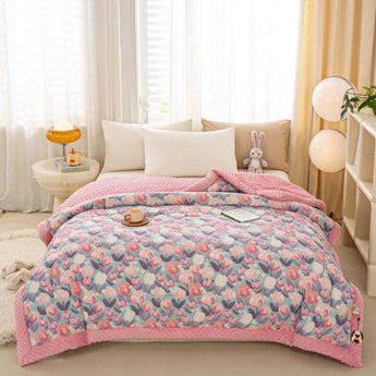 Pink Tulip Soft Pure Cotton Quilt