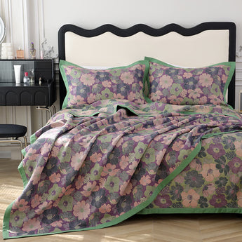 Floral Pure Cotton Gauze Decorative Quilt