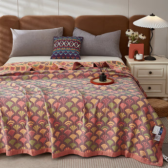 Ginkgo Leaf Three-layer Cotton Reversible Quilt