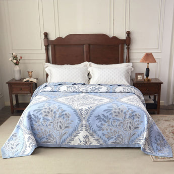 Flower Woven Bamboo Fiber Reversible Coverlet