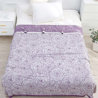 Flower Bamboo Fiber Soft Reversible Quilt