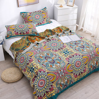 Luxurious Mandala Flower Cotton Gauze Quilt