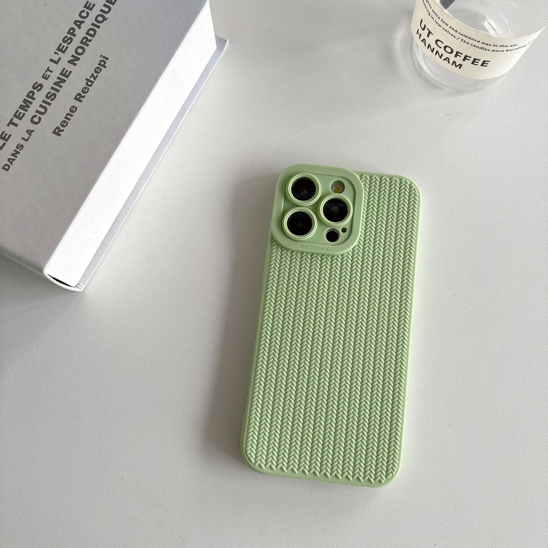 Casedmy Solid Color Woven Pattern Soft iPhone Case