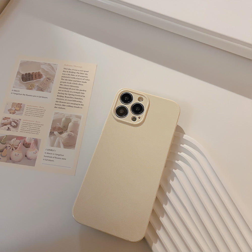 Solid Cream Soft Shell iPhone Case