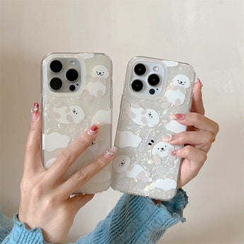 Casedmy Cute Puppy Transparent Shell iPhone Case