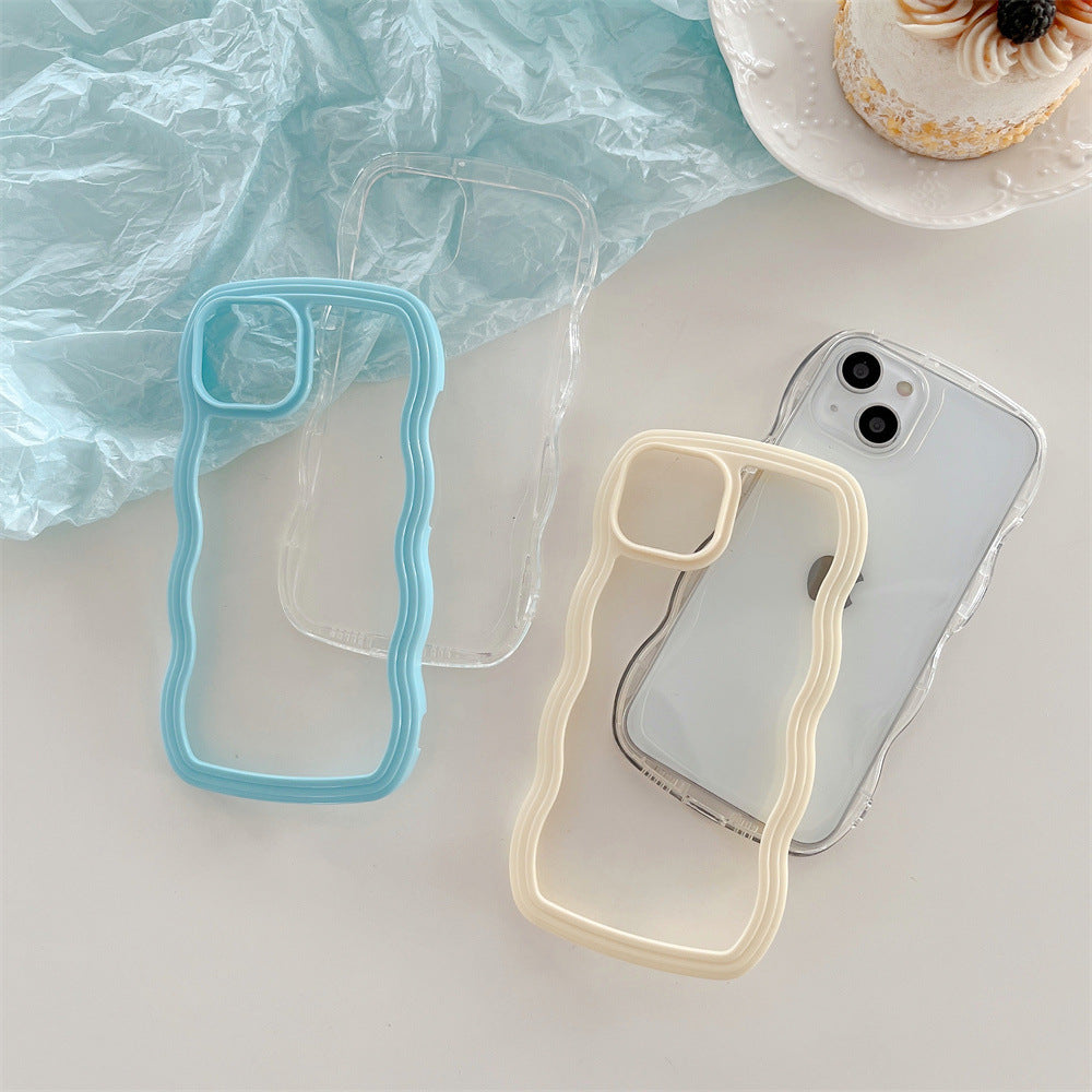 Casedmy Wave Edge Solid Color Transparent iPhone Case