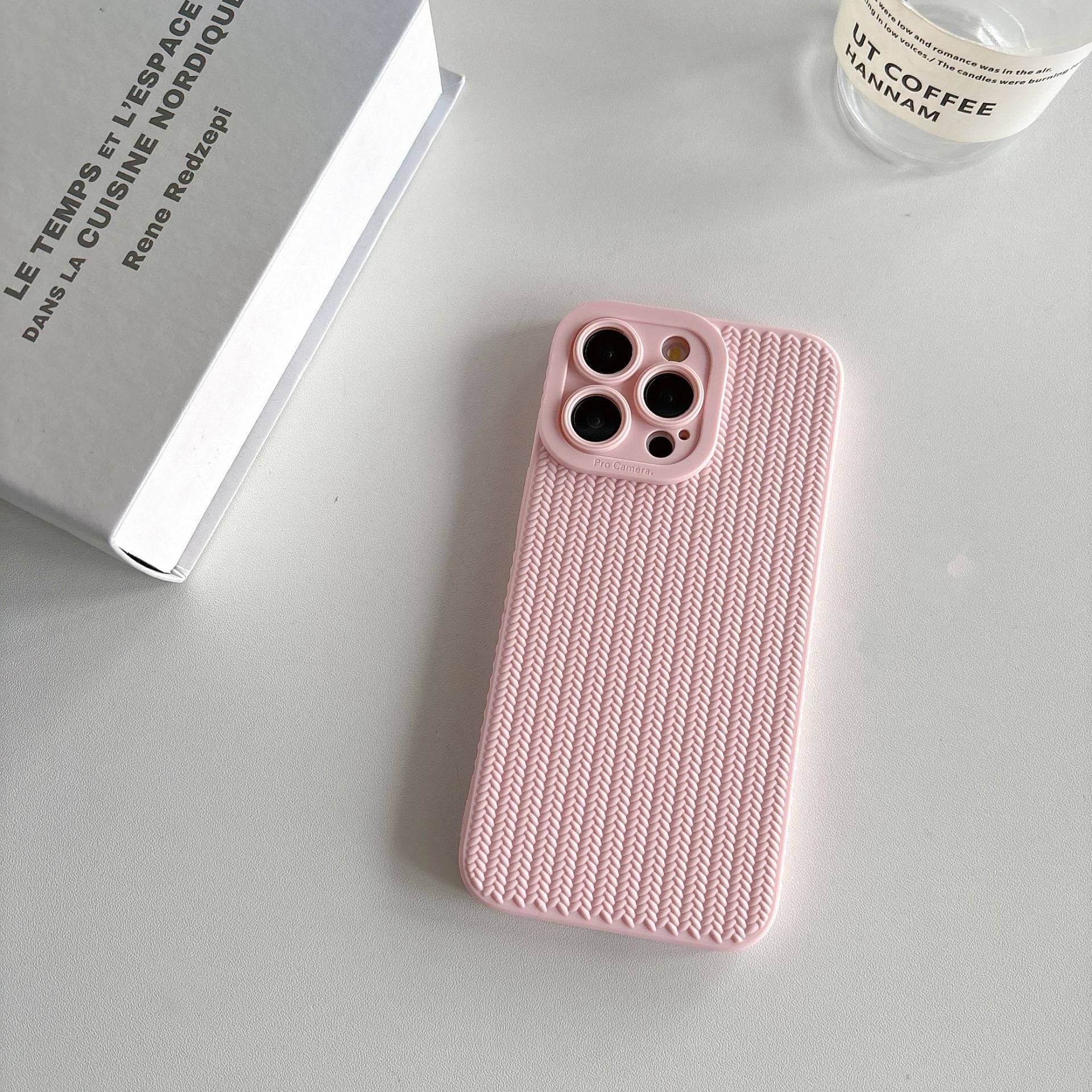 Casedmy Solid Color Woven Pattern Soft iPhone Case