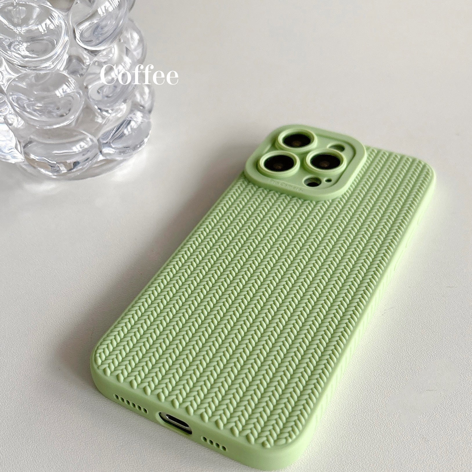 Casedmy Solid Color Woven Pattern Soft iPhone Case