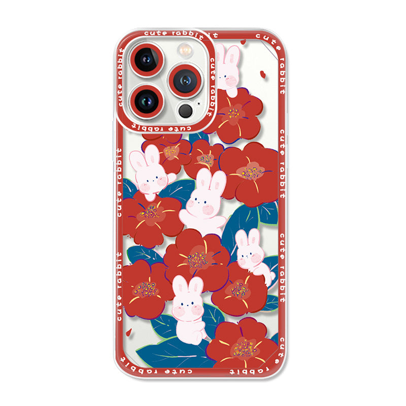 Casedmy Colorful Flower Cute Bunny iPhone Case