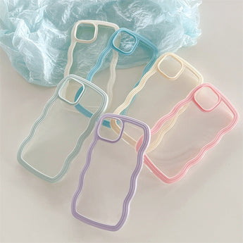 Casedmy Wave Edge Solid Color Transparent iPhone Case