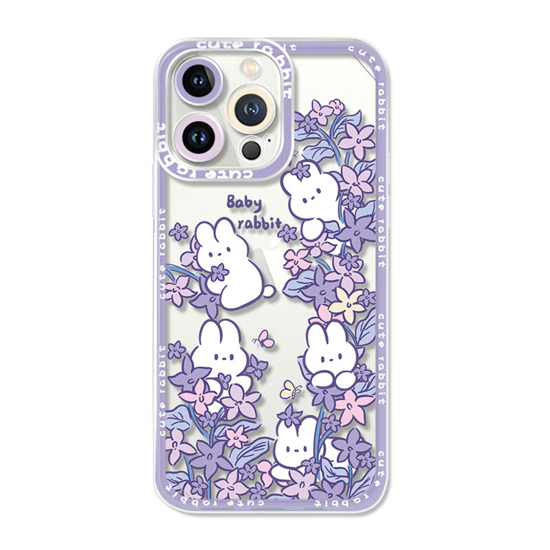 Casedmy Colorful Flower Cute Bunny iPhone Case