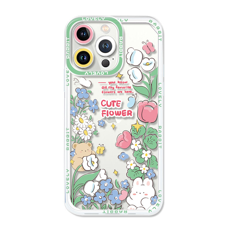 Casedmy Colorful Flower Cute Bunny iPhone Case