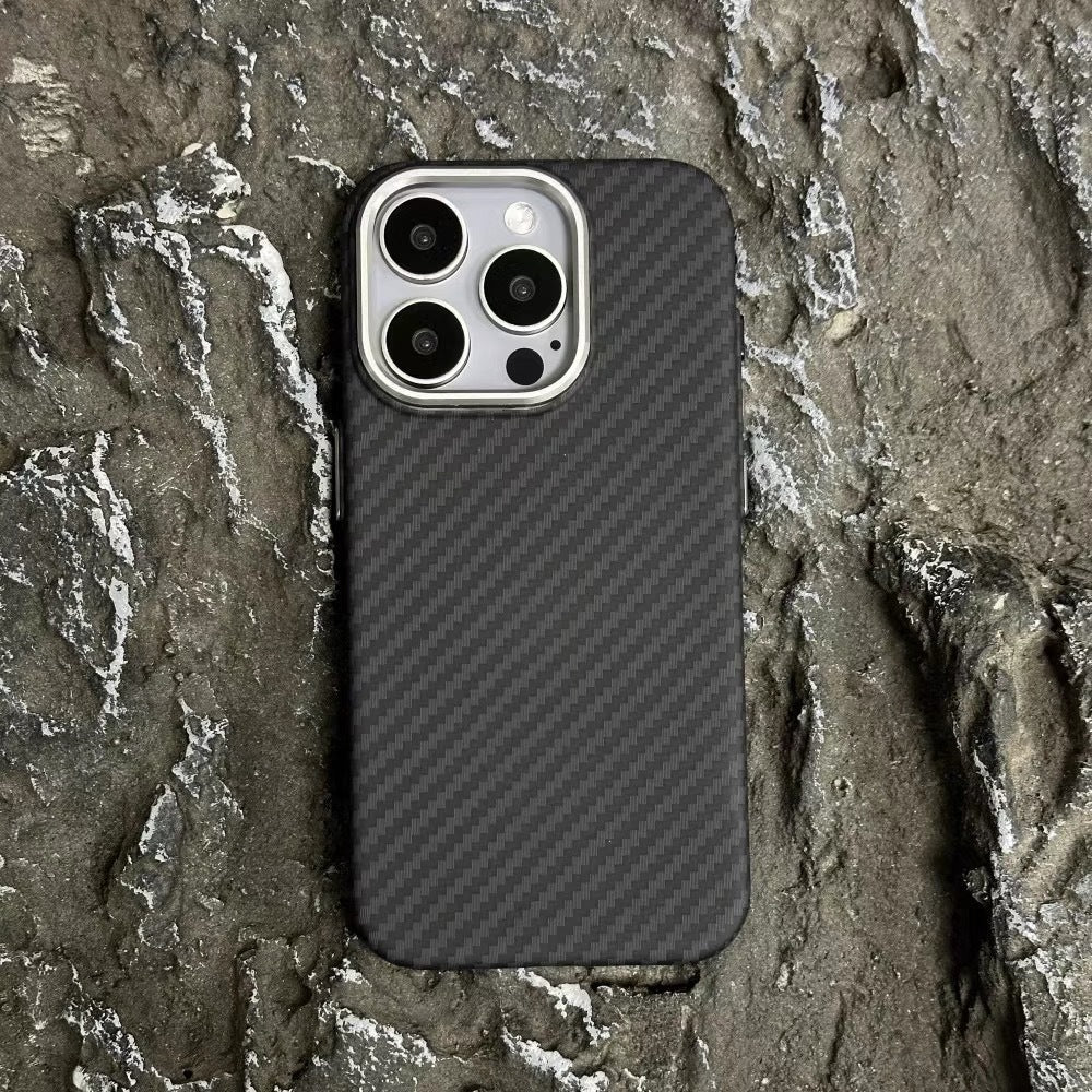 Casedmy Carbon Fiber Texture Matte Magnetic iPhone Case With MagSafe