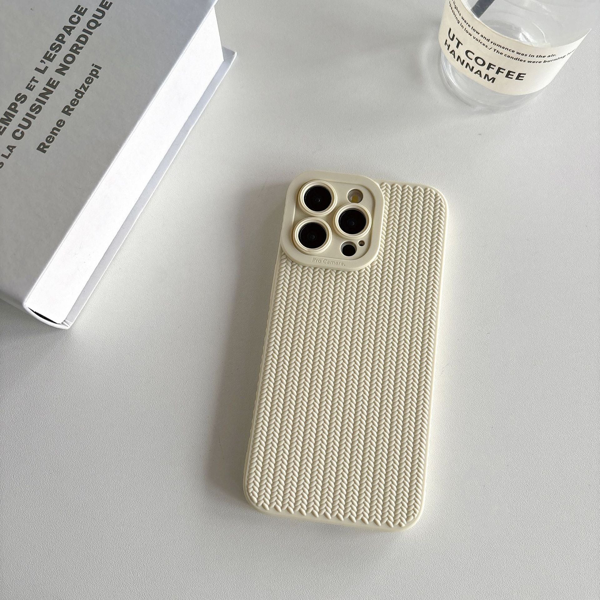 Casedmy Solid Color Woven Pattern Soft iPhone Case