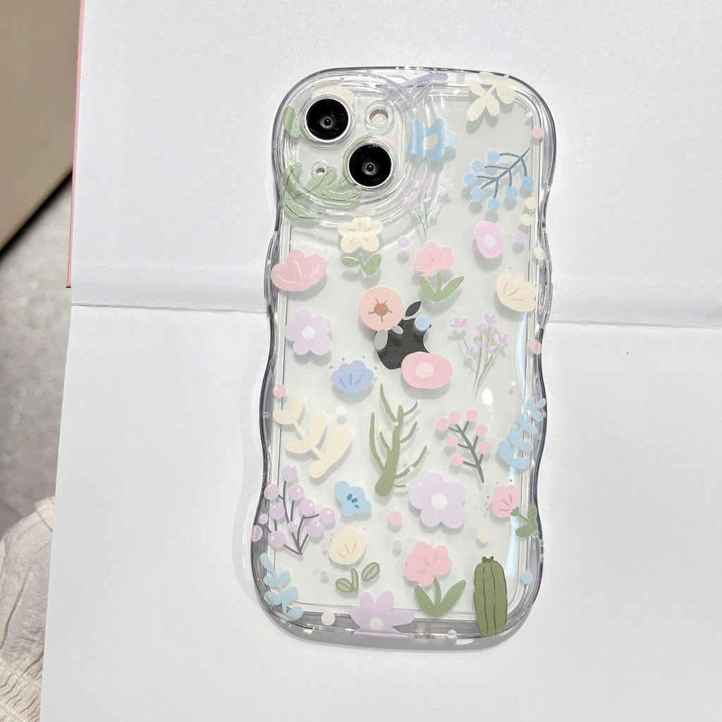Casedmy Wave Edge Floral With Bracelet iPhone Case