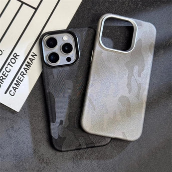 Simple Camouflage Leather iPhone Case With Magsafe