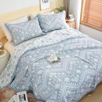 Geometric Pattern Soft Cotton Reversible Quilt