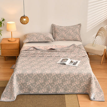 Homeheil Cherry Blossoms Pattern Cotton Gauze Quilt