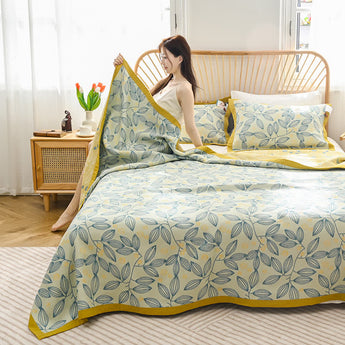 Leaf Six Layer Cotton Reversible Quilt