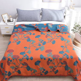 Ginkgo Leaf Soft Cotton Reversible Quilt