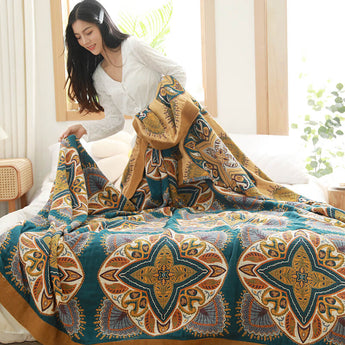 Multicolor Cotton Reversible Design Lightweight Quilt