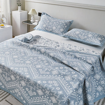 Geometric Pattern Soft Cotton Reversible Quilt