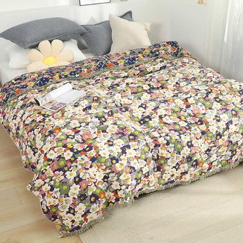 Homeheil Rustic Flower Reversible Cotton Soft Quilt