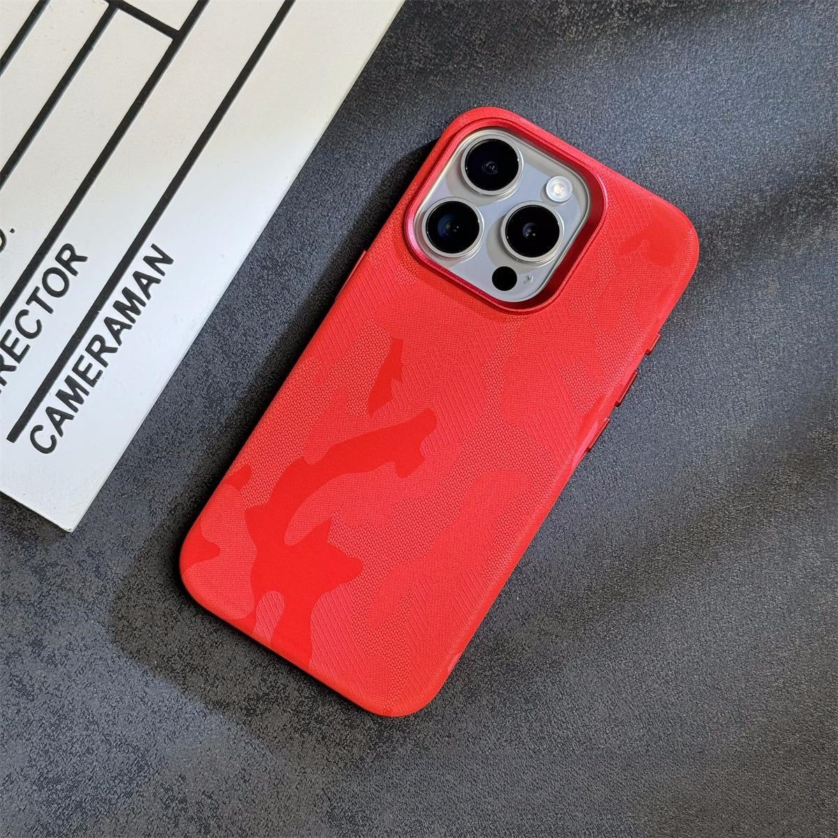 Simple Camouflage Leather iPhone Case With Magsafe