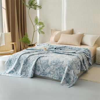 Rural Leaf Branch Cotton Gauze Quilt