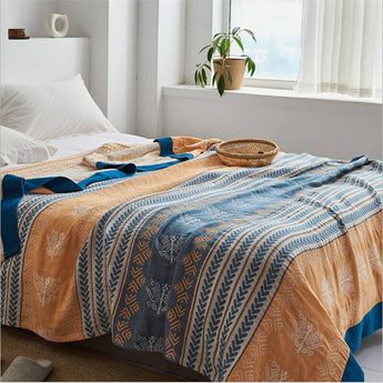 Homeheil Wheat Ear Texture Cotton Reversible Quilt